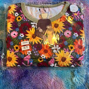 V2. Little loves & co harvest floral bamboo long sleeve set 5T‎ NWT